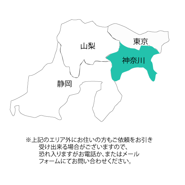 三創緑園の神奈川県対応エリア地図です。